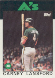 1986 Topps Baseball Cards      134     Carney Lansford